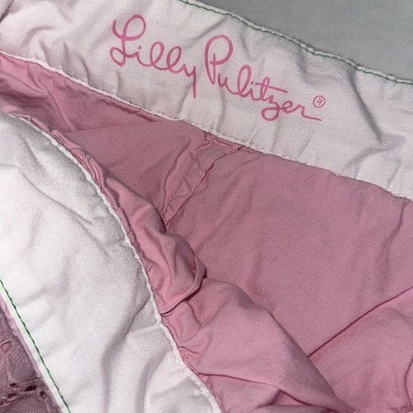 Lilly Pulitzer The Buttercup Short Women’s Size 2 Pink Eyelet Scallop Trim - Picture 4 of 11